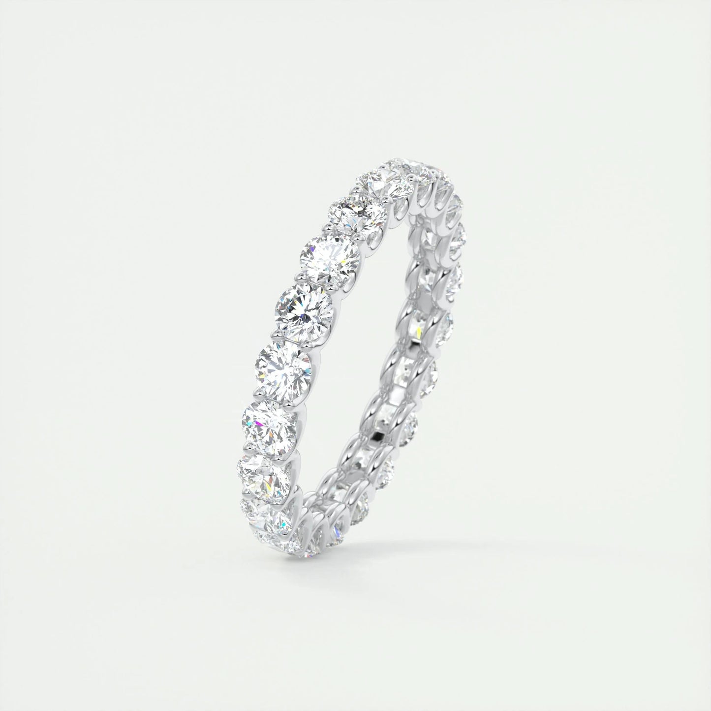 2.1 CT Round Full Eternity CVD EF/VVS Diamond Wedding Band