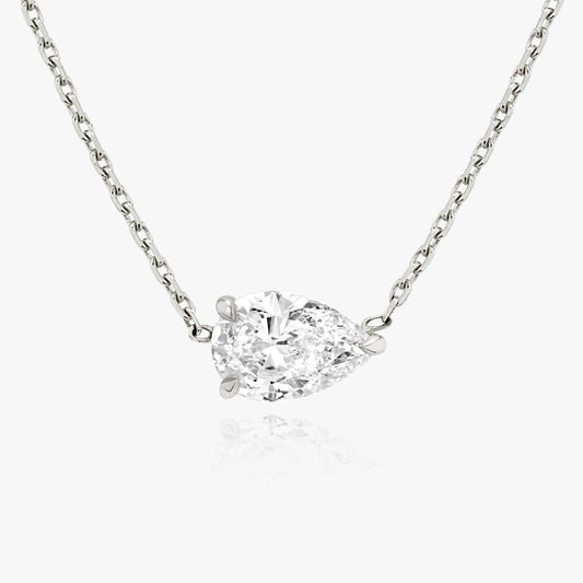 0.25 CT-1.0 CT Pear Solitaire CVD F/VS Diamond Necklace