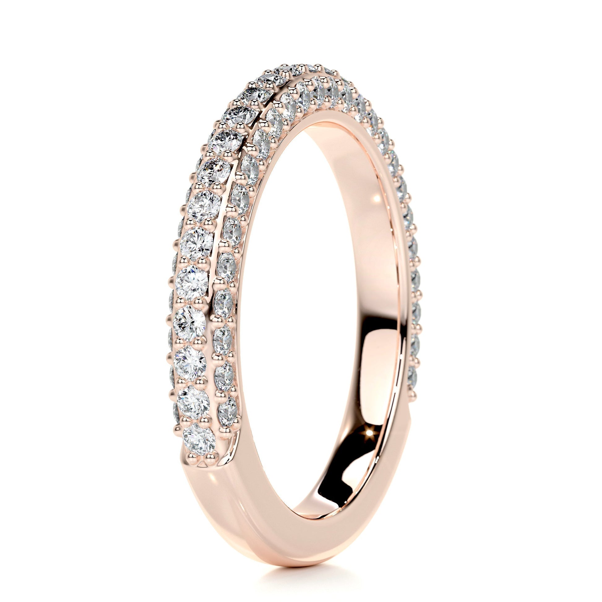 0.75ct Round EF- VVS Diamond Half Eternity Stackable Wedding Band