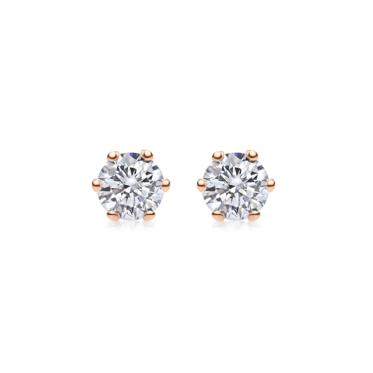 0.5 CT Round Solitaire CVD G/VVS Diamond Earrings