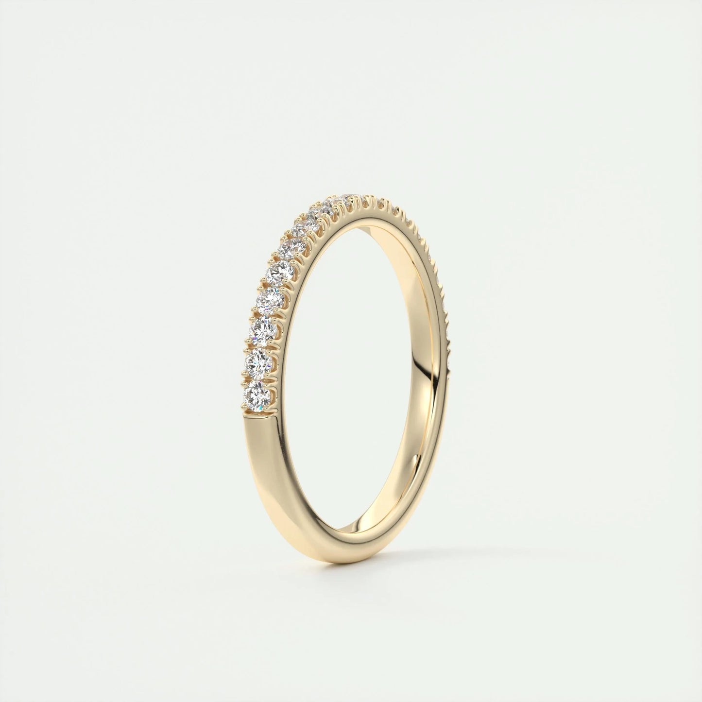 0.38 CT Round EF- VVS Diamond Half Eternity Wedding Band