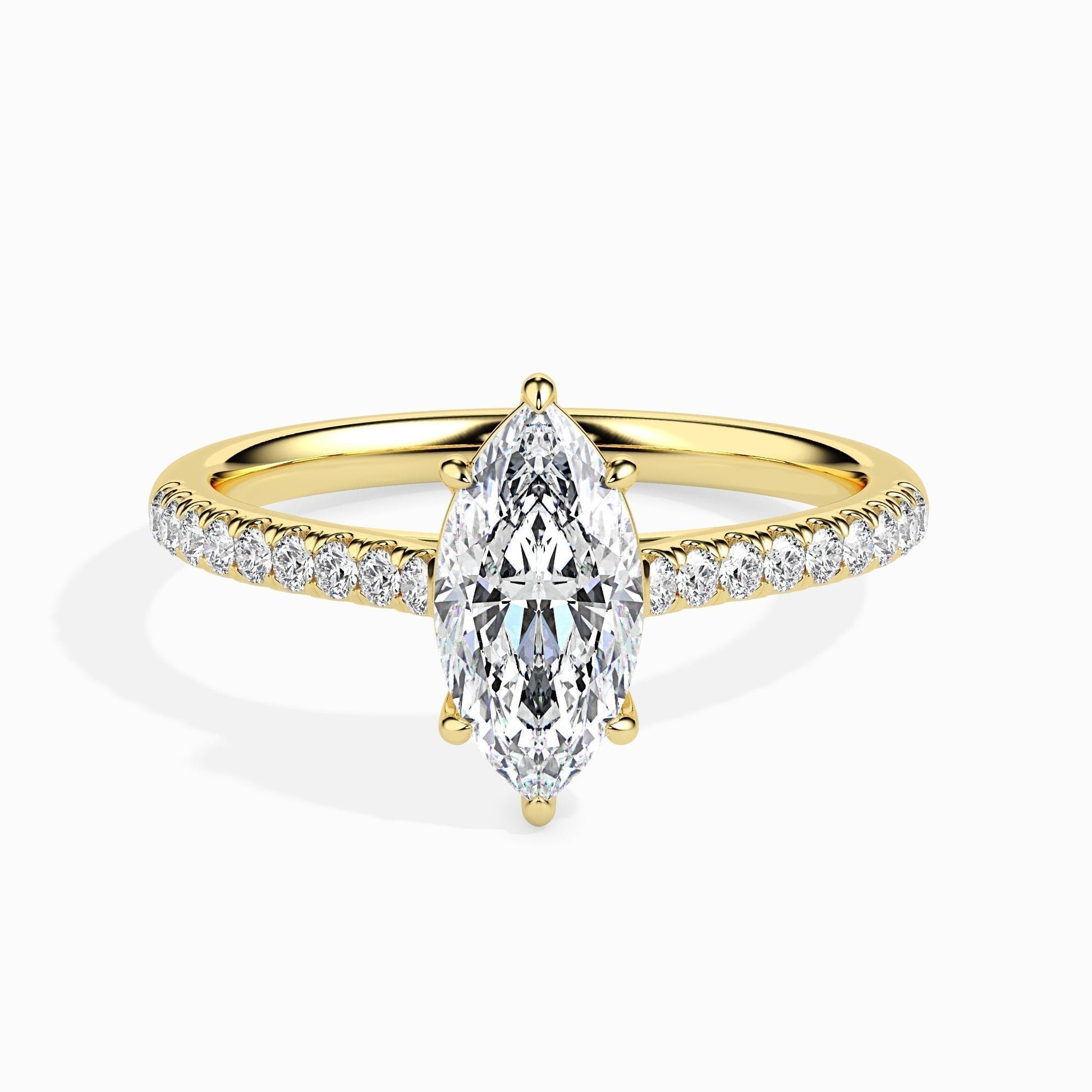 1 Marquise F- VS Diamond Pave Engagement Ring