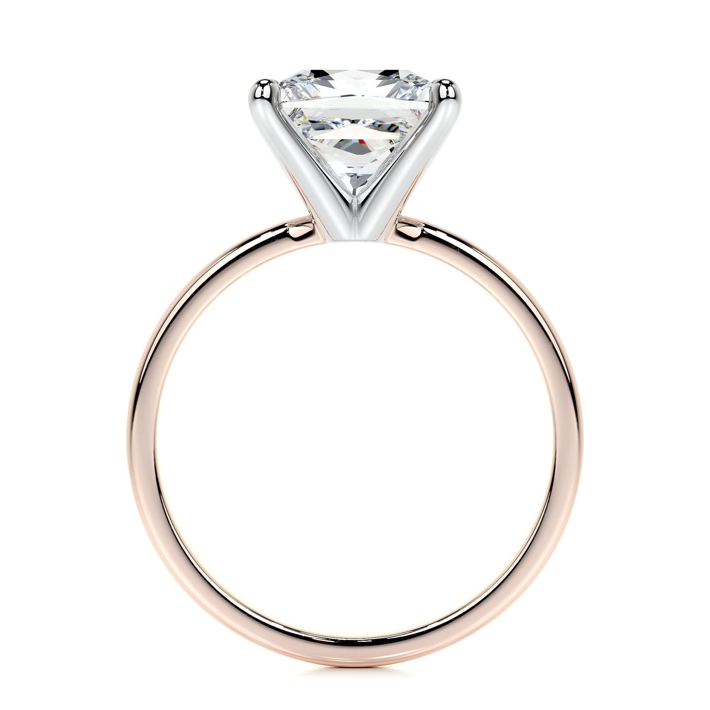 3.0 CT Princess Solitaire CVD F/VS2 Diamond Engagement Ring