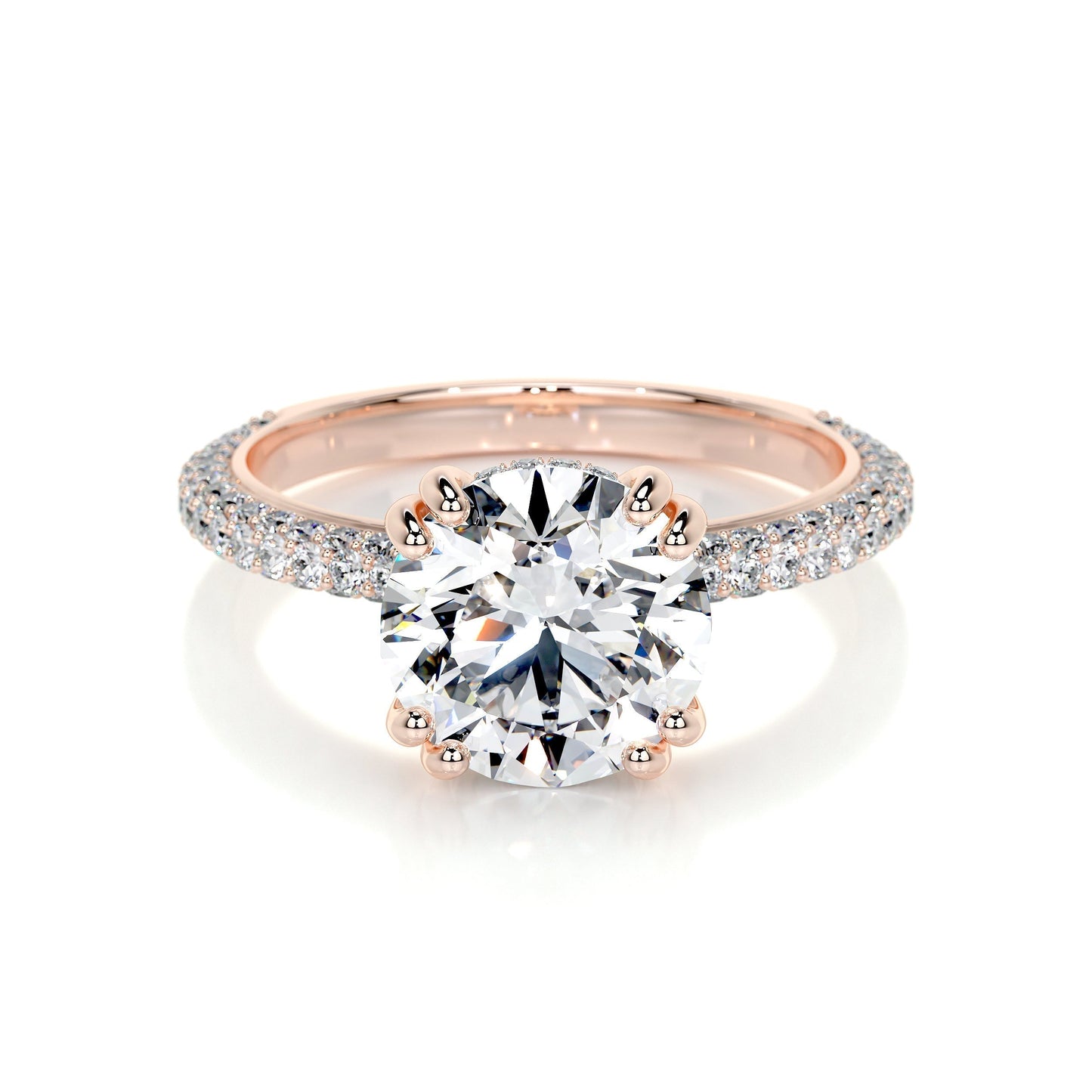 3.0 CT Round CVD Solitaire F/VS2 Diamond Engagement Ring