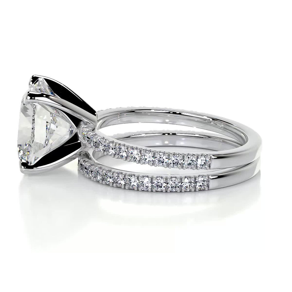 3.0 CT Cushion Solitaire CVD F/VS Diamond Bridal Ring Set