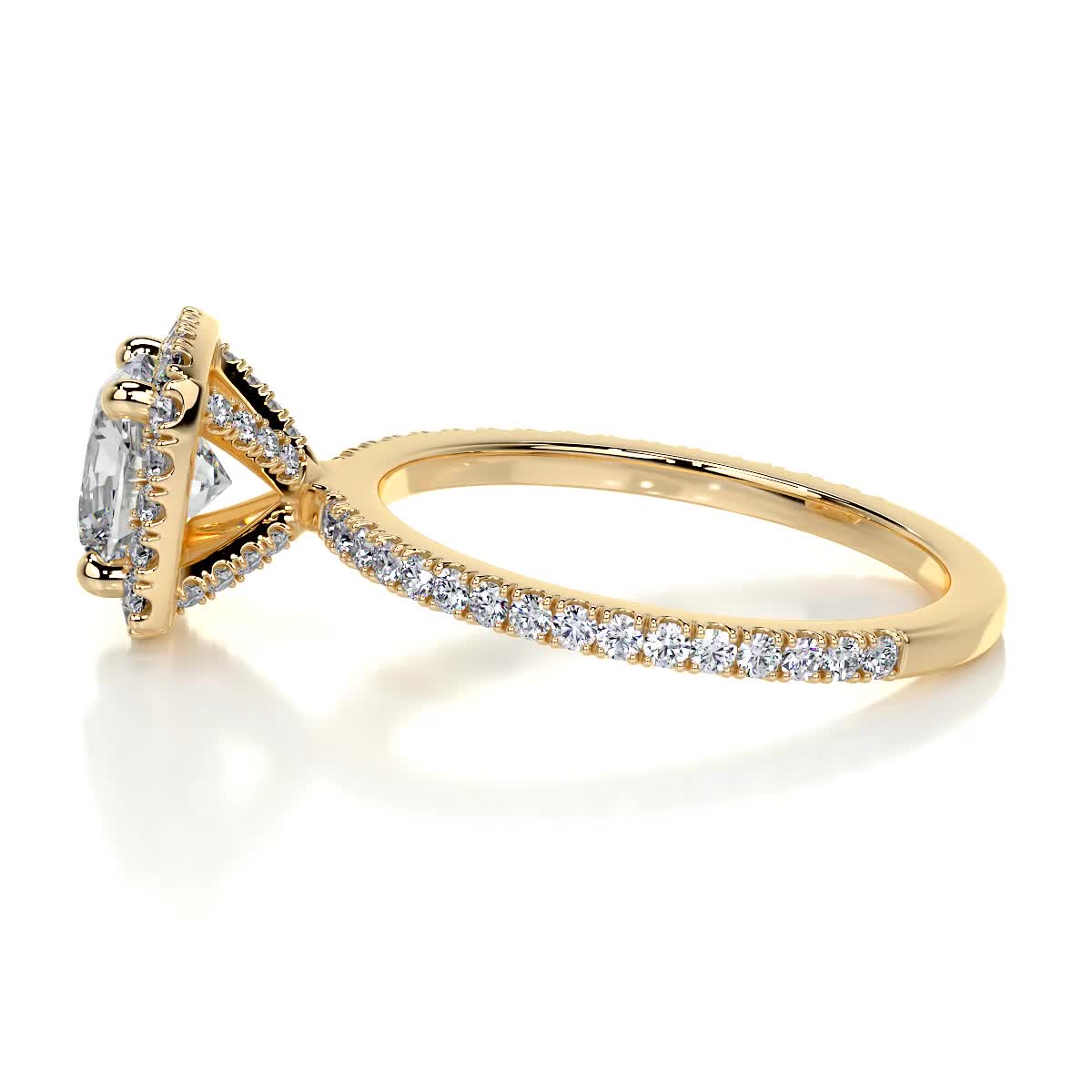 1.0 CT Cushion Halo CVD E/VS2 Diamond Engagement Ring