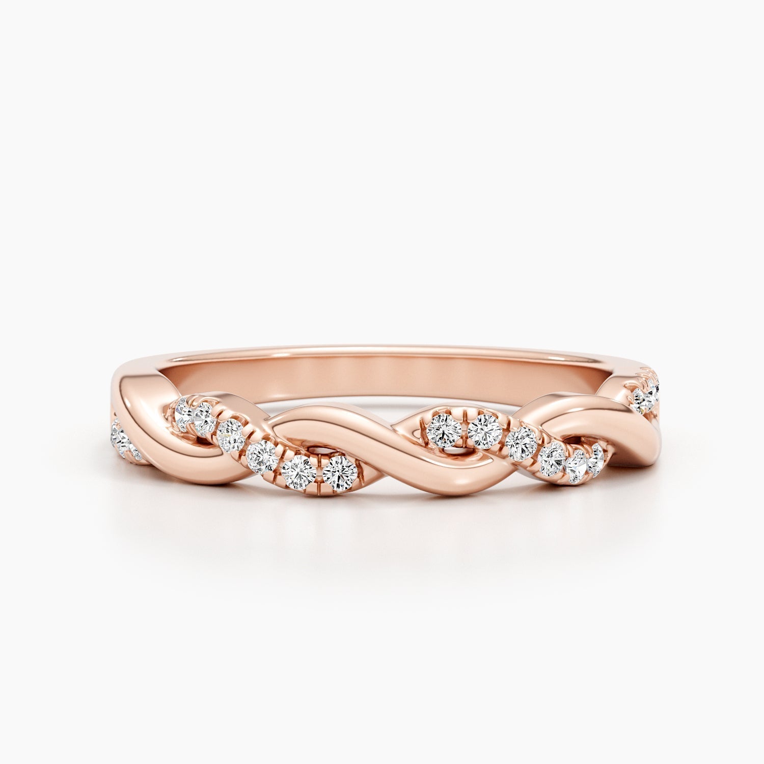 0.2 CT Round Twisted Wedding Band