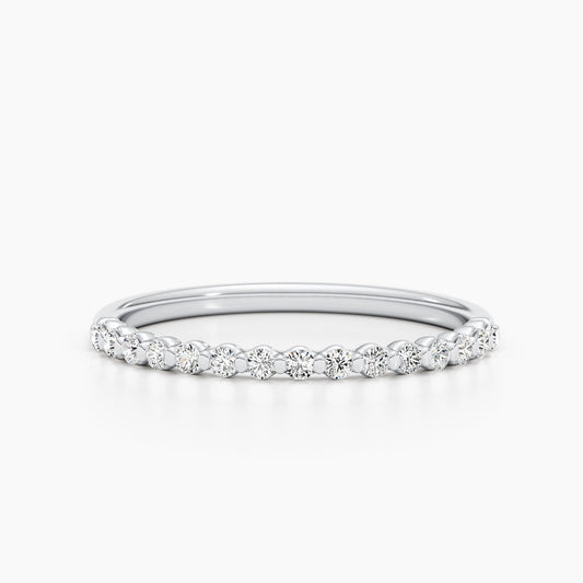 0.3 CT Round Half Eternity Stackable Wedding Band