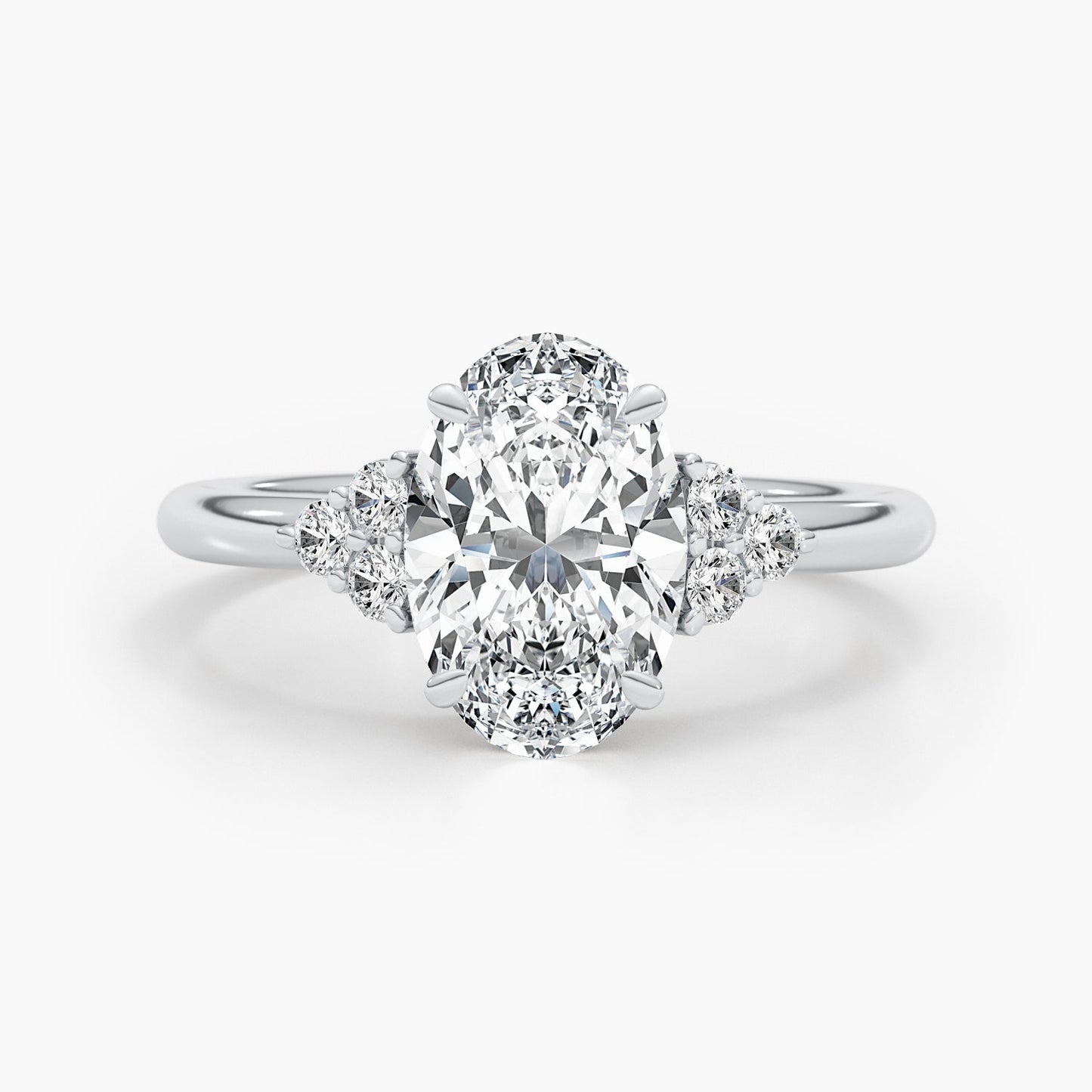 2.42ct Oval G- VS Pave Diamond Engagement Ring