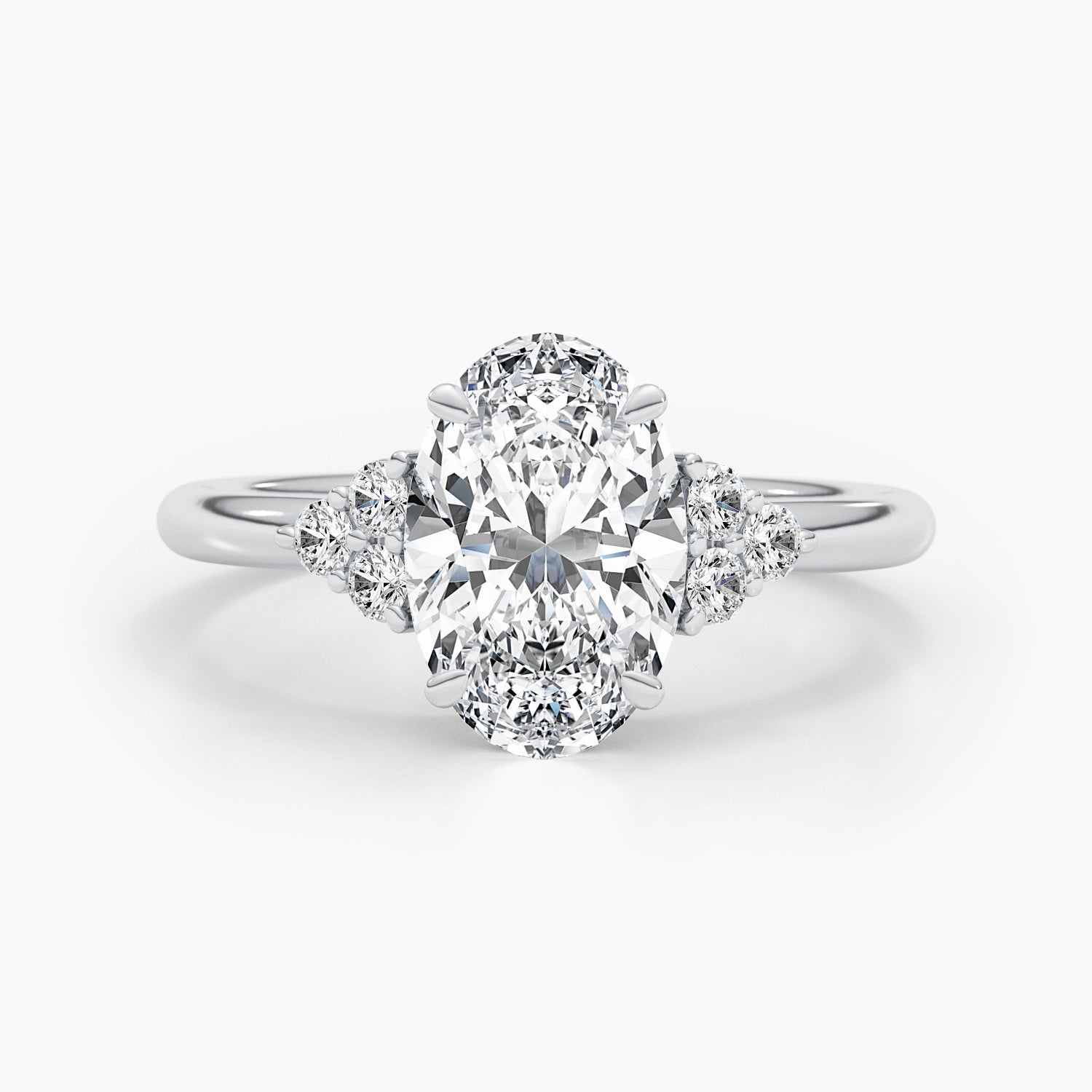 2.42ct Oval G- VS Pave Diamond Engagement Ring