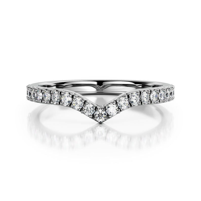 0.21 CT Round Curved EF/VS1 Diamond Engagement Ring