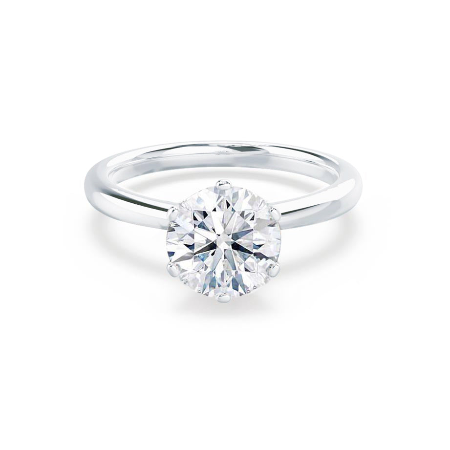 1.0 CT Round Solitaire CVD F/VS2 Diamond Engagement Ring