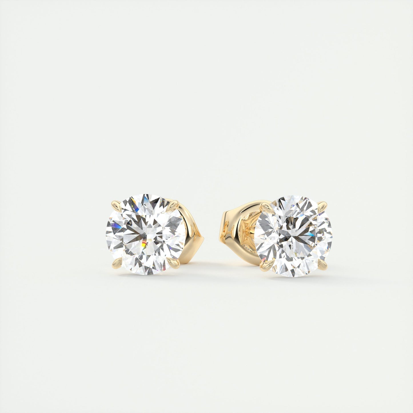 1.0 CT Round Solitaire CVD G/VS Diamond Earrings