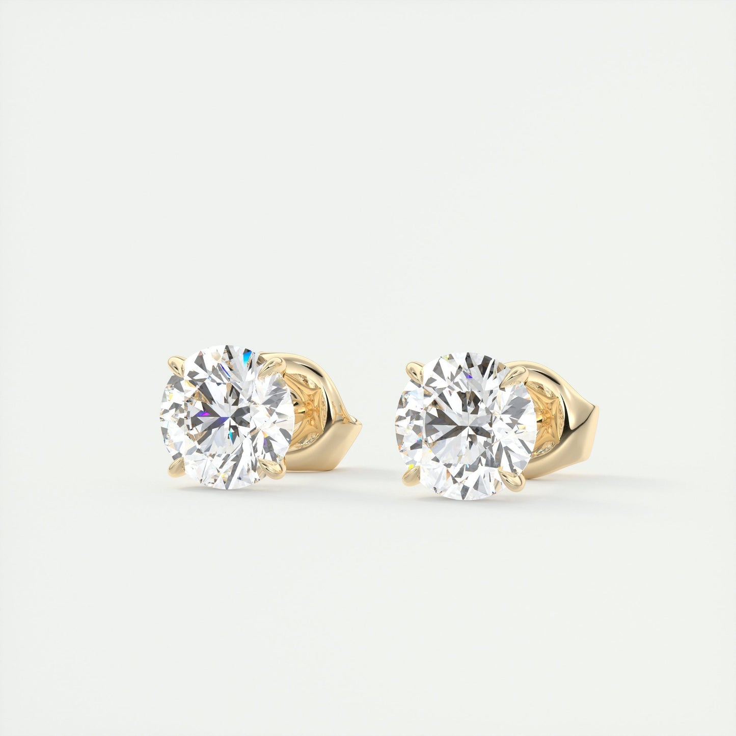 1.0 CT Round Solitaire CVD G/VS Diamond Earrings